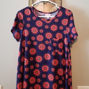 Lularoe Carly dress... Dark blue and Coral